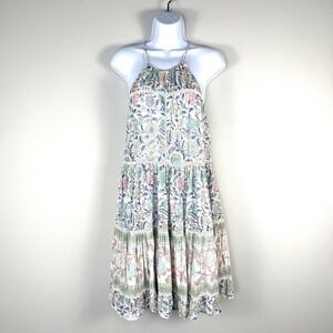 Miss June Paris‎ Tiered Midi Dress Womens Small Medium Cottage Resort Vacation
